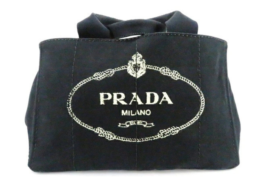Prada Canapa Handbag Denim Black